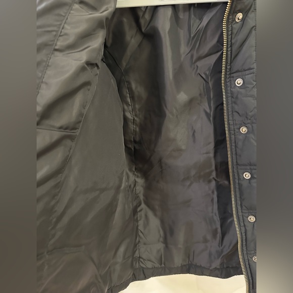 Gap Vintage Black Puffer Jacket Coat Size L Zipper Snap Buttons Heavyweight - Picture 11 of 14